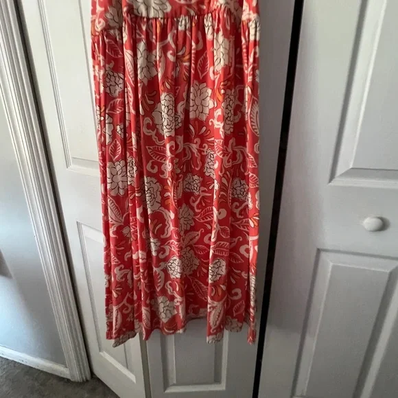 Zara Coral and Cream Floral Dress - Picture 9 of 13